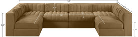 Meridian Furniture - Rummi Saddle Velvet Performance Fabric Upholstered 6pc. Sectional - 660Saddle-Sec6A - GreatFurnitureDeal