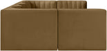 Meridian Furniture - Rummi Saddle Velvet Performance Fabric Upholstered 6pc. Sectional - 660Saddle-Sec6A - GreatFurnitureDeal