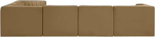 Meridian Furniture - Rummi Saddle Velvet Performance Fabric Upholstered 6pc. Sectional - 660Saddle-Sec6D - GreatFurnitureDeal