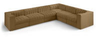 Meridian Furniture - Rummi Saddle Velvet Performance Fabric Upholstered 6pc. Sectional - 660Saddle-Sec6D - GreatFurnitureDeal