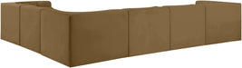 Meridian Furniture - Rummi Saddle Velvet Performance Fabric Upholstered 6pc. Sectional - 660Saddle-Sec6D - GreatFurnitureDeal