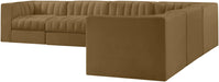 Meridian Furniture - Rummi Saddle Velvet Performance Fabric Upholstered 6pc. Sectional - 660Saddle-Sec6D - GreatFurnitureDeal
