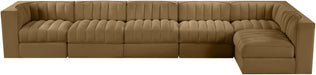 Meridian Furniture - Rummi Saddle Velvet Performance Fabric Upholstered 6pc. Sectional - 660Saddle-Sec6E - GreatFurnitureDeal