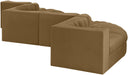 Meridian Furniture - Rummi Saddle Velvet Performance Fabric Upholstered 6pc. Sectional - 660Saddle-Sec6F - GreatFurnitureDeal
