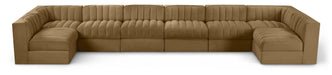Meridian Furniture - Rummi Saddle Velvet Performance Fabric Upholstered 8pc. Sectional - 660Saddle-Sec8A - GreatFurnitureDeal
