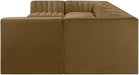 Meridian Furniture - Rummi Saddle Velvet Performance Fabric Upholstered 8pc. Sectional - 660Saddle-Sec8A - GreatFurnitureDeal