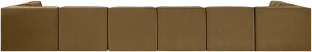 Meridian Furniture - Rummi Saddle Velvet Performance Fabric Upholstered 8pc. Sectional - 660Saddle-Sec8A - GreatFurnitureDeal