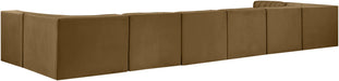 Meridian Furniture - Rummi Saddle Velvet Performance Fabric Upholstered 8pc. Sectional - 660Saddle-Sec8A - GreatFurnitureDeal