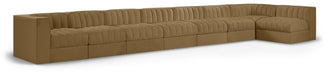Meridian Furniture - Rummi Saddle Velvet Performance Fabric Upholstered 8pc. Sectional - 660Saddle-Sec8D - GreatFurnitureDeal