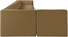 Meridian Furniture - Rummi Saddle Velvet Performance Fabric Upholstered 8pc. Sectional - 660Saddle-Sec8D - GreatFurnitureDeal