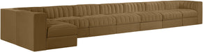 Meridian Furniture - Rummi Saddle Velvet Performance Fabric Upholstered 8pc. Sectional - 660Saddle-Sec8D - GreatFurnitureDeal
