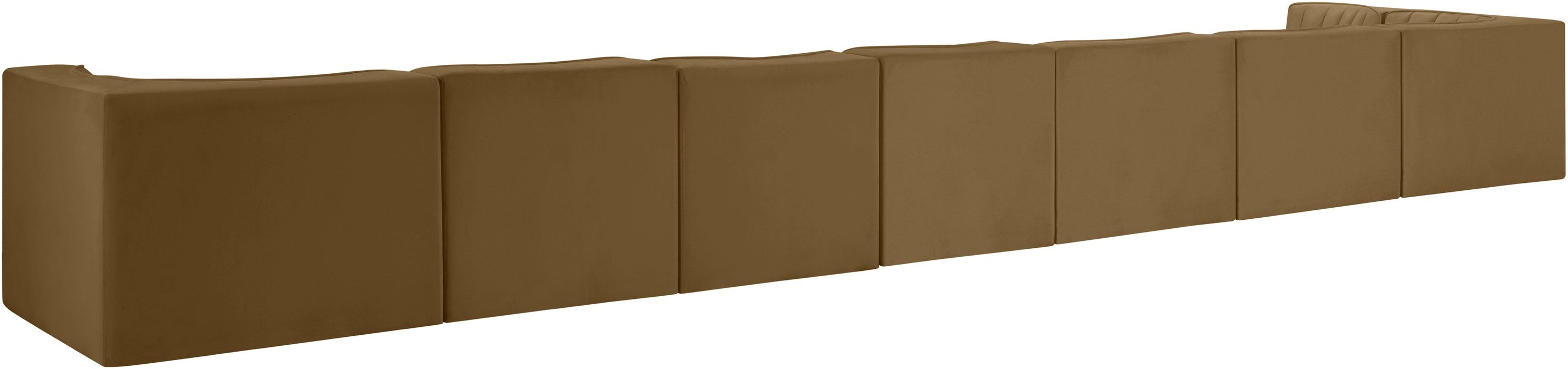 Meridian Furniture - Rummi Saddle Velvet Performance Fabric Upholstered 8pc. Sectional - 660Saddle-Sec8D - GreatFurnitureDeal