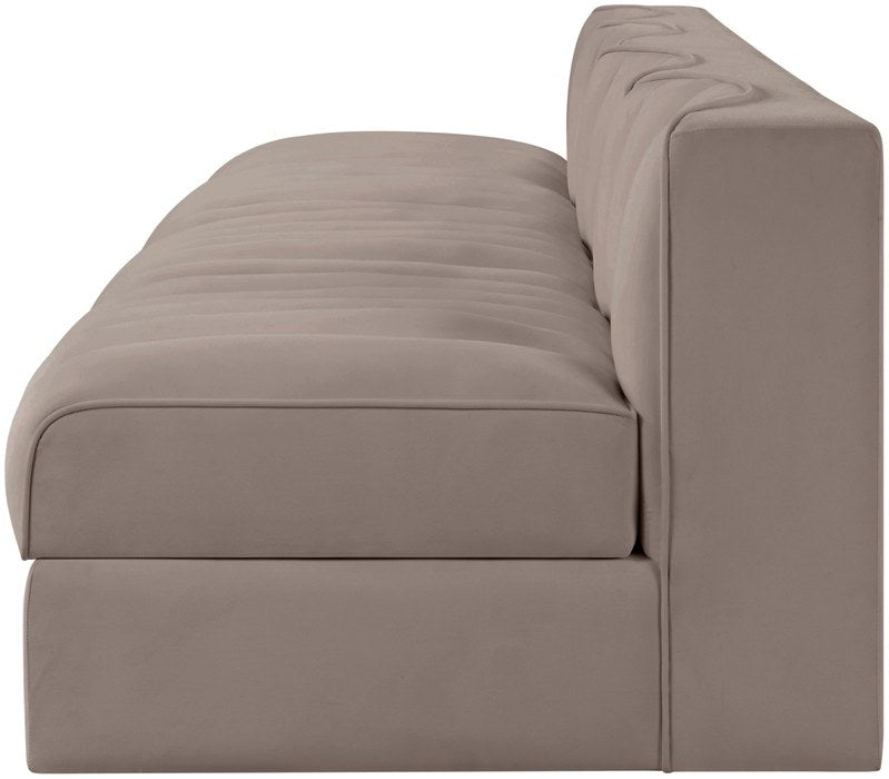 Meridian Furniture - Rummi Taupe Velvet Performance Fabric Upholstered 4pc. Sofa - 660Taupe-S116 - GreatFurnitureDeal