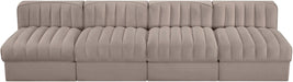 Meridian Furniture - Rummi Taupe Velvet Performance Fabric Upholstered 4pc. Sofa - 660Taupe-S116 - GreatFurnitureDeal
