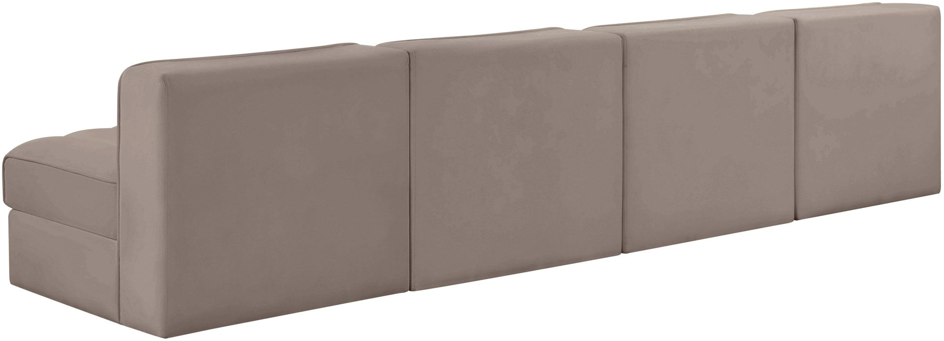 Meridian Furniture - Rummi Taupe Velvet Performance Fabric Upholstered 4pc. Sofa - 660Taupe-S116 - GreatFurnitureDeal