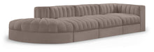 Meridian Furniture - Rummi Taupe Velvet Performance Fabric Upholstered 4pc. Sectional - 660Taupe-Sec4D - GreatFurnitureDeal