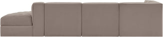 Meridian Furniture - Rummi Taupe Velvet Performance Fabric Upholstered 4pc. Sectional - 660Taupe-Sec4D - GreatFurnitureDeal
