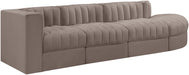 Meridian Furniture - Rummi Taupe Velvet Performance Fabric Upholstered 4pc. Sectional - 660Taupe-Sec4D - GreatFurnitureDeal