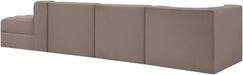 Meridian Furniture - Rummi Taupe Velvet Performance Fabric Upholstered 4pc. Sectional - 660Taupe-Sec4D - GreatFurnitureDeal