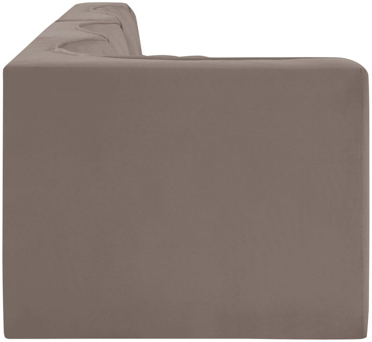 Meridian Furniture - Rummi Taupe Velvet Performance Fabric Upholstered 4pc. Sectional - 660Taupe-Sec4D - GreatFurnitureDeal