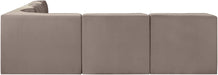 Meridian Furniture - Rummi Taupe Velvet Performance Fabric Upholstered 5pc. Sectional - 660Taupe-Sec5A - GreatFurnitureDeal