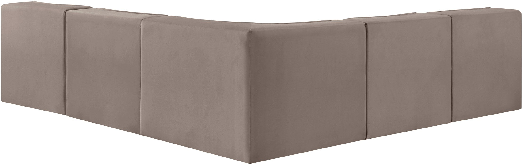 Meridian Furniture - Rummi Taupe Velvet Performance Fabric Upholstered 5pc. Sectional - 660Taupe-Sec5A - GreatFurnitureDeal