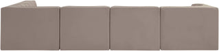 Meridian Furniture - Rummi Taupe Velvet Performance Fabric Upholstered 5pc. Sectional - 660Taupe-Sec5E - GreatFurnitureDeal