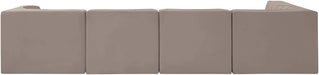 Meridian Furniture - Rummi Taupe Velvet Performance Fabric Upholstered 5pc. Sectional - 660Taupe-Sec5E - GreatFurnitureDeal