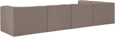 Meridian Furniture - Rummi Taupe Velvet Performance Fabric Upholstered 5pc. Sectional - 660Taupe-Sec5E - GreatFurnitureDeal