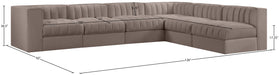 Meridian Furniture - Rummi Taupe Velvet Performance Fabric Upholstered 6pc. Sectional - 660Taupe-Sec6B - GreatFurnitureDeal