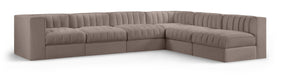 Meridian Furniture - Rummi Taupe Velvet Performance Fabric Upholstered 6pc. Sectional - 660Taupe-Sec6B - GreatFurnitureDeal