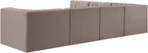 Meridian Furniture - Rummi Taupe Velvet Performance Fabric Upholstered 6pc. Sectional - 660Taupe-Sec6B - GreatFurnitureDeal