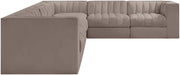 Meridian Furniture - Rummi Taupe Velvet Performance Fabric Upholstered 7pc. Sectional - 660Taupe-Sec7C - GreatFurnitureDeal