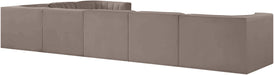 Meridian Furniture - Rummi Taupe Velvet Performance Fabric Upholstered 7pc. Sectional - 660Taupe-Sec7C - GreatFurnitureDeal