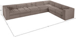 Meridian Furniture - Rummi Taupe Velvet Performance Fabric Upholstered 7pc. Sectional - 660Taupe-Sec7C - GreatFurnitureDeal
