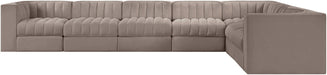 Meridian Furniture - Rummi Taupe Velvet Performance Fabric Upholstered 7pc. Sectional - 660Taupe-Sec7C - GreatFurnitureDeal