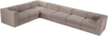 Meridian Furniture - Rummi Taupe Velvet Performance Fabric Upholstered 7pc. Sectional - 660Taupe-Sec7C - GreatFurnitureDeal