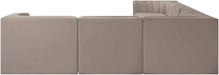 Meridian Furniture - Rummi Taupe Velvet Performance Fabric Upholstered 7pc. Sectional - 660Taupe-Sec7C - GreatFurnitureDeal