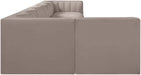 Meridian Furniture - Rummi Taupe Velvet Performance Fabric Upholstered 7pc. Sectional - 660Taupe-Sec7D - GreatFurnitureDeal
