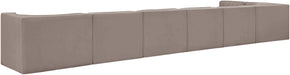 Meridian Furniture - Rummi Taupe Velvet Performance Fabric Upholstered 7pc. Sectional - 660Taupe-Sec7D - GreatFurnitureDeal