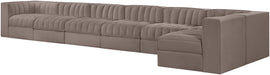 Meridian Furniture - Rummi Taupe Velvet Performance Fabric Upholstered 7pc. Sectional - 660Taupe-Sec7D - GreatFurnitureDeal
