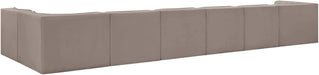 Meridian Furniture - Rummi Taupe Velvet Performance Fabric Upholstered 7pc. Sectional - 660Taupe-Sec7D - GreatFurnitureDeal