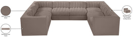 Meridian Furniture - Rummi Taupe Velvet Performance Fabric Upholstered Sectional - 660Taupe-Sec8E - GreatFurnitureDeal