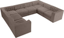 Meridian Furniture - Rummi Taupe Velvet Performance Fabric Upholstered Sectional - 660Taupe-Sec8E - GreatFurnitureDeal