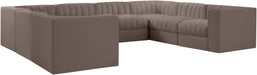 Meridian Furniture - Rummi Taupe Velvet Performance Fabric Upholstered Sectional - 660Taupe-Sec8E - GreatFurnitureDeal