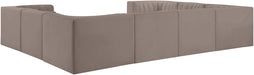 Meridian Furniture - Rummi Taupe Velvet Performance Fabric Upholstered Sectional - 660Taupe-Sec8E - GreatFurnitureDeal
