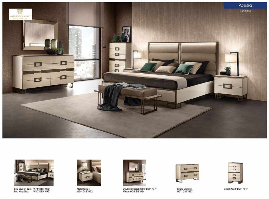 ESF Furniture - Poesia 6 Piece King Bedroom Set - POESIAKSBED-6SET - GreatFurnitureDeal