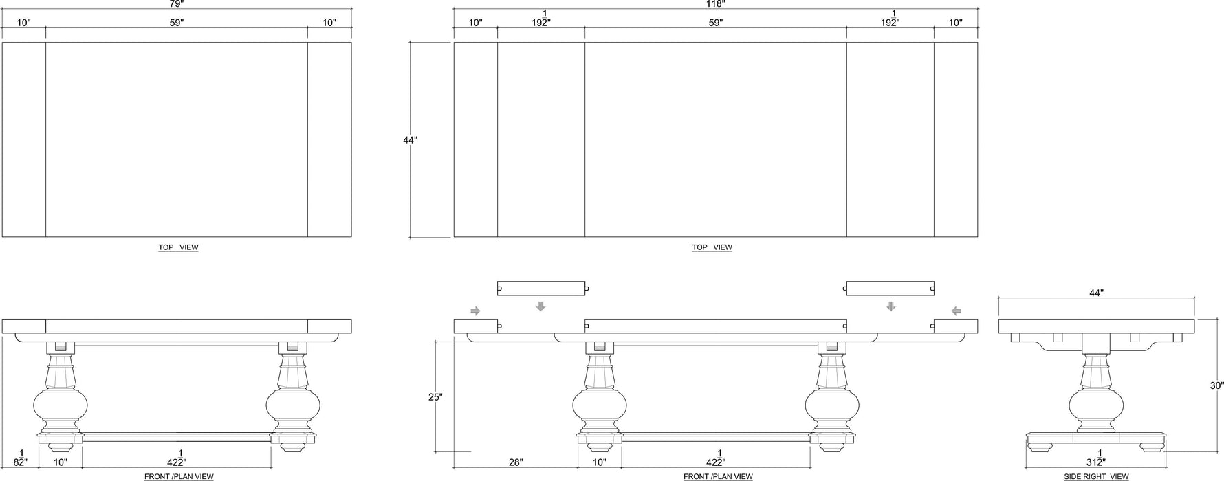 Bramble - Lambeth Extension Breadboard Dining Table 79'' extends to 118''' w/o Grooves - BR-66362 - GreatFurnitureDeal