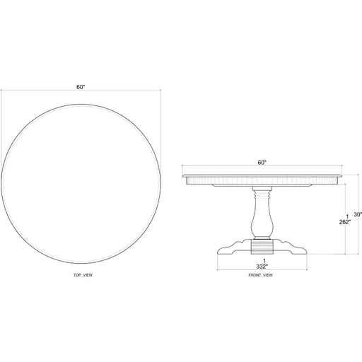 Bramble - Trestle Round Dining Table 60'' w/o Grooves - BR-66408 - GreatFurnitureDeal