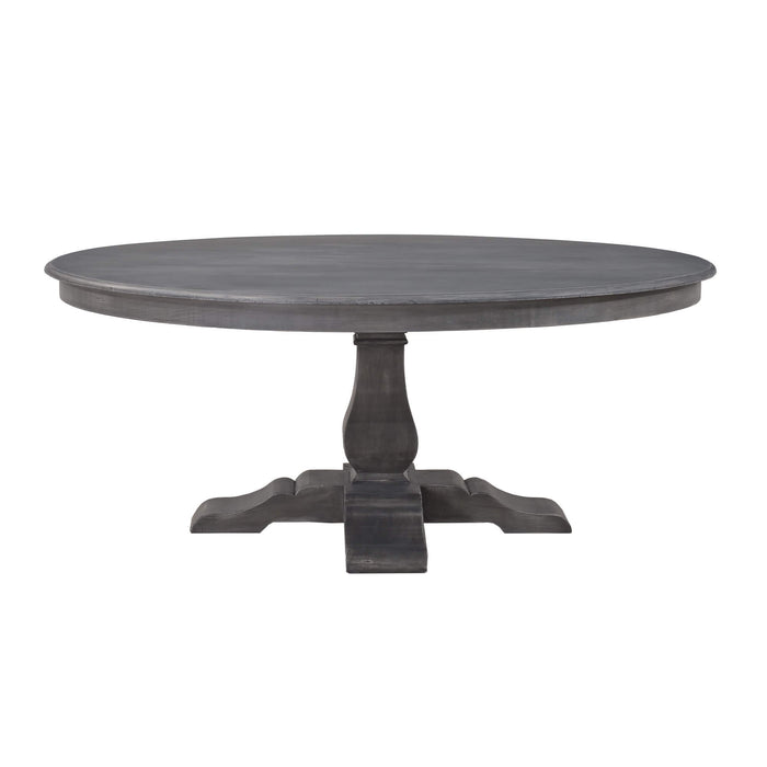 Bramble - Trestle Round Dining Table 72'' w/o Grooves in Grey Stone - US-WS-66434GST-----